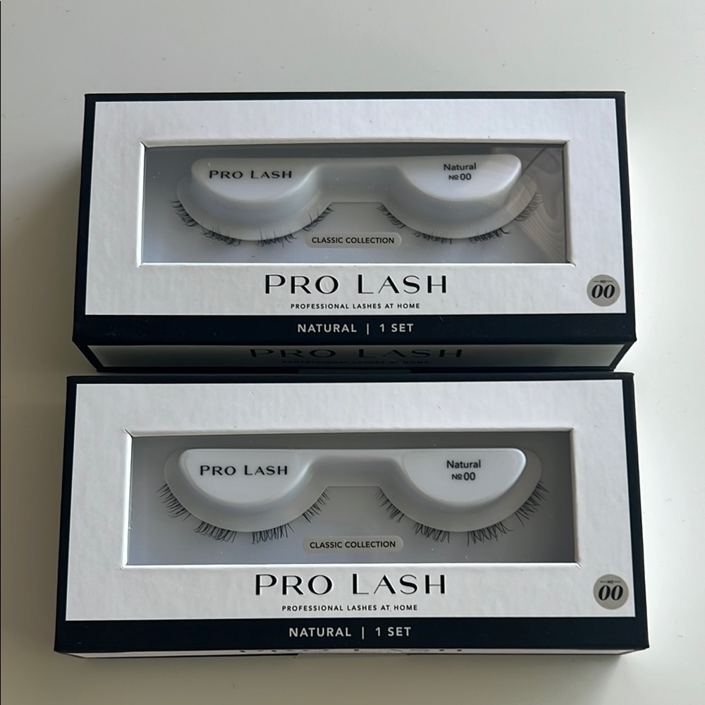 Natural False Eyelashes - Black (2 Sets)